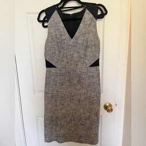 J Crew Navy & Tweed Mixed Media Shift Dress - size 8